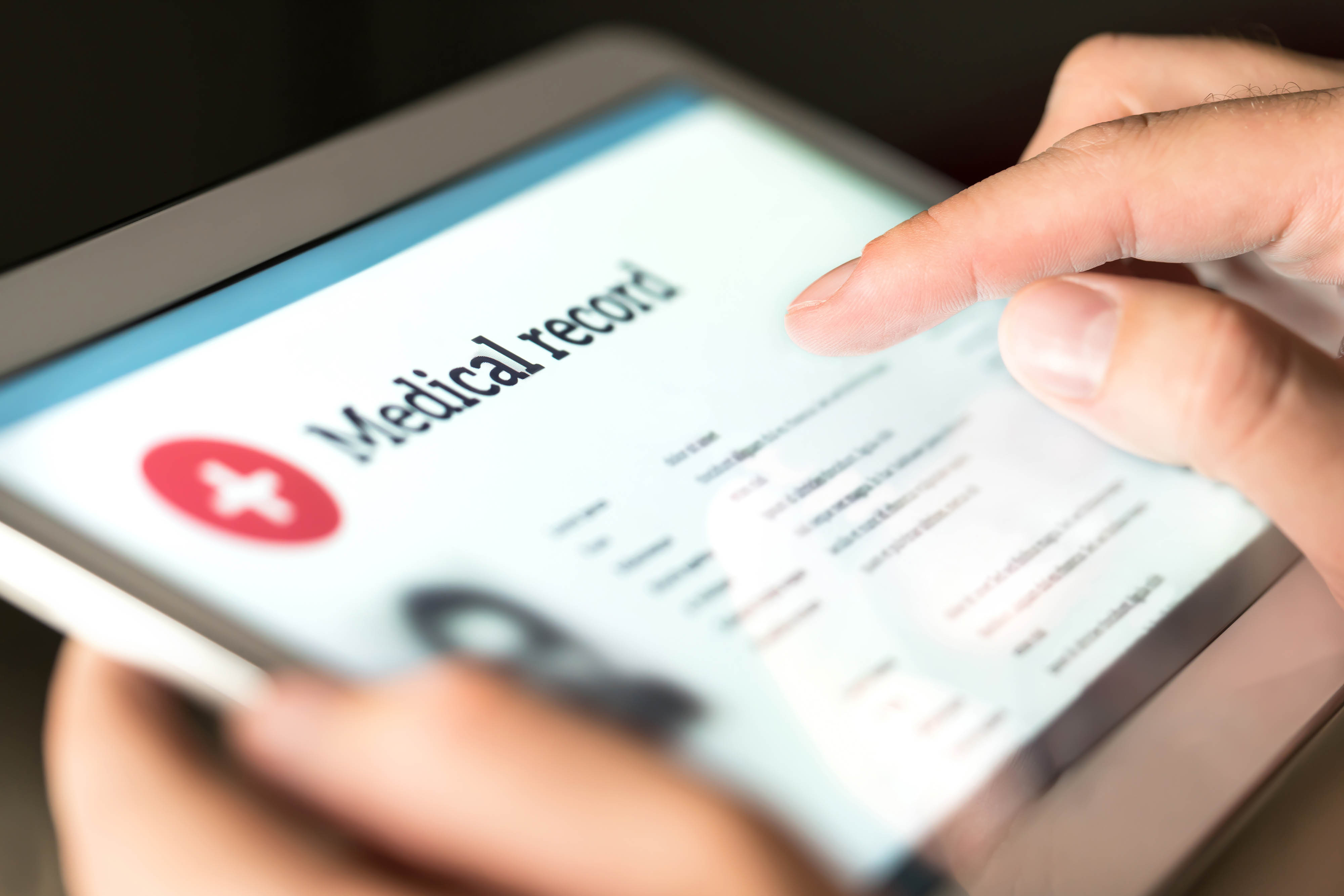Close-up of an electronic copy of a person's medical records which can be reviewed with your naturopathic doctor